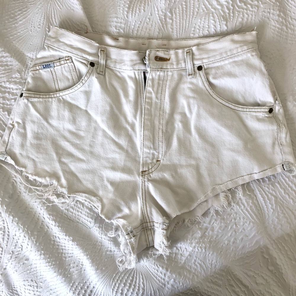 Lee white high waisted denim shorts